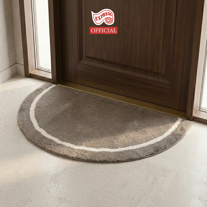พรมเช็ดเท้าหน้าประตู EXPRESS CARPET รุ่น EH2-7 ขนาด ครึ่งวงกลม 45X75 ซม. หนา 20 มม. สีโทป _4